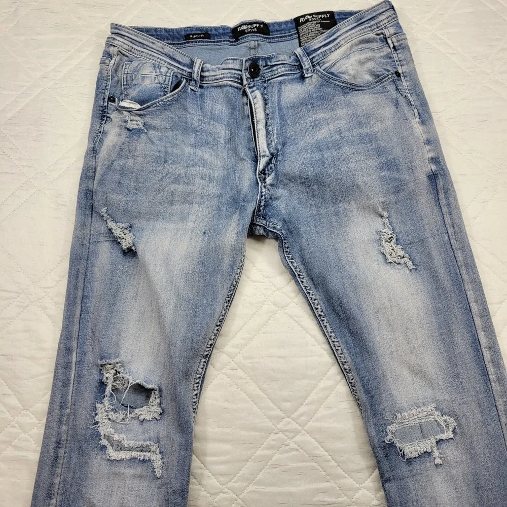 RAW Supply Goods distressed skinny fit blue jeans‎ men's 36X32
